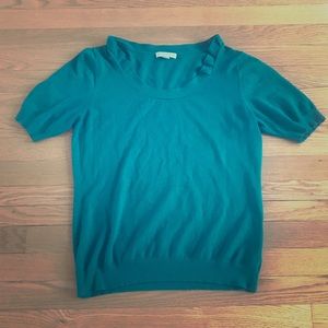 ☀️New York & Co. Green Blue Short Sleeved Sweater